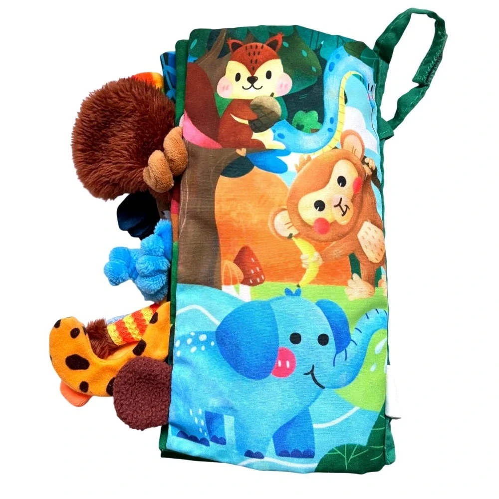 Hahaland Jungle Tails Baby Cloth Book Sensory Crinkle Animal Tails 0M+ 2022